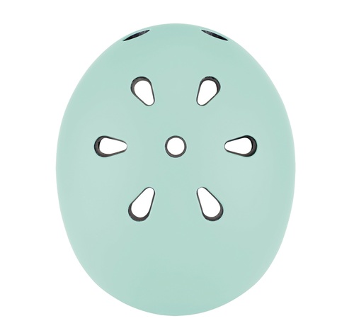 קסדה לפעוטות עם מנגנון התאמה לראש, תאורת LED אחורית, ופתחי אוורור - ירוק פסטל