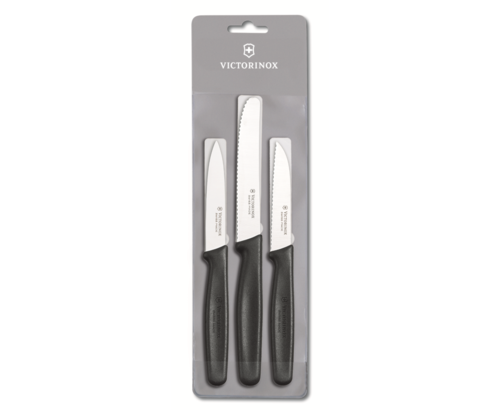 סט 3 סכיני ירקות שחור ויקטורינוקס | VICTORINOX 