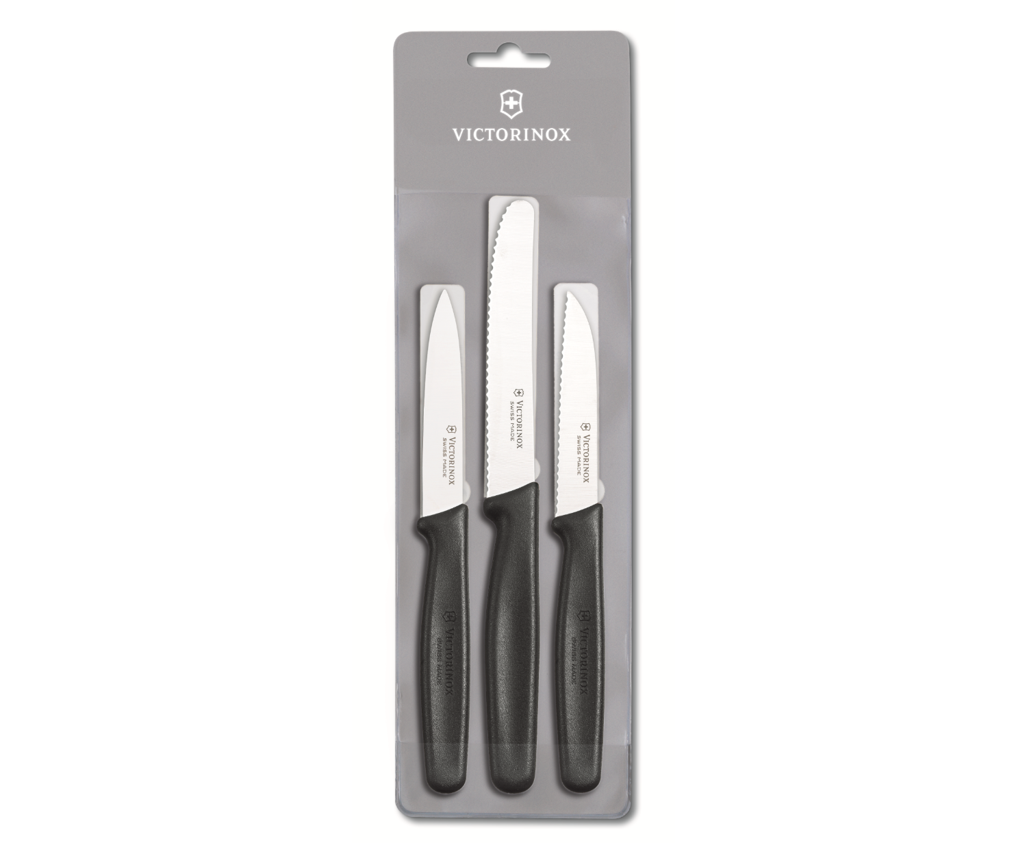 סט 3 סכיני ירקות שחור ויקטורינוקס | VICTORINOX 