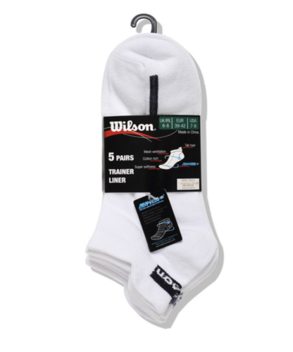  מארז 5 קרסוליות WILSON לבן