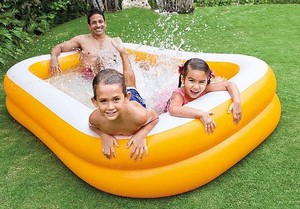 בריכה מתנפחת INTEX מלבנית 229/152/48 ס"מ- צהובה