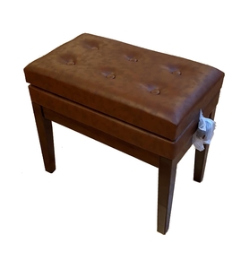 כסא לפסנתר Walnut מבריק 32.5×55.5 מתכוונן גובה 50-59 עם תא לתווים HY-PJ007