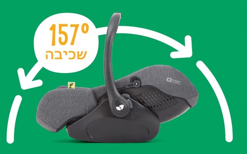 סלקל לתינוק עם מצבי שכיבה i-Level ובסיס איזופיקס Signature - אפור/שחור Carbon