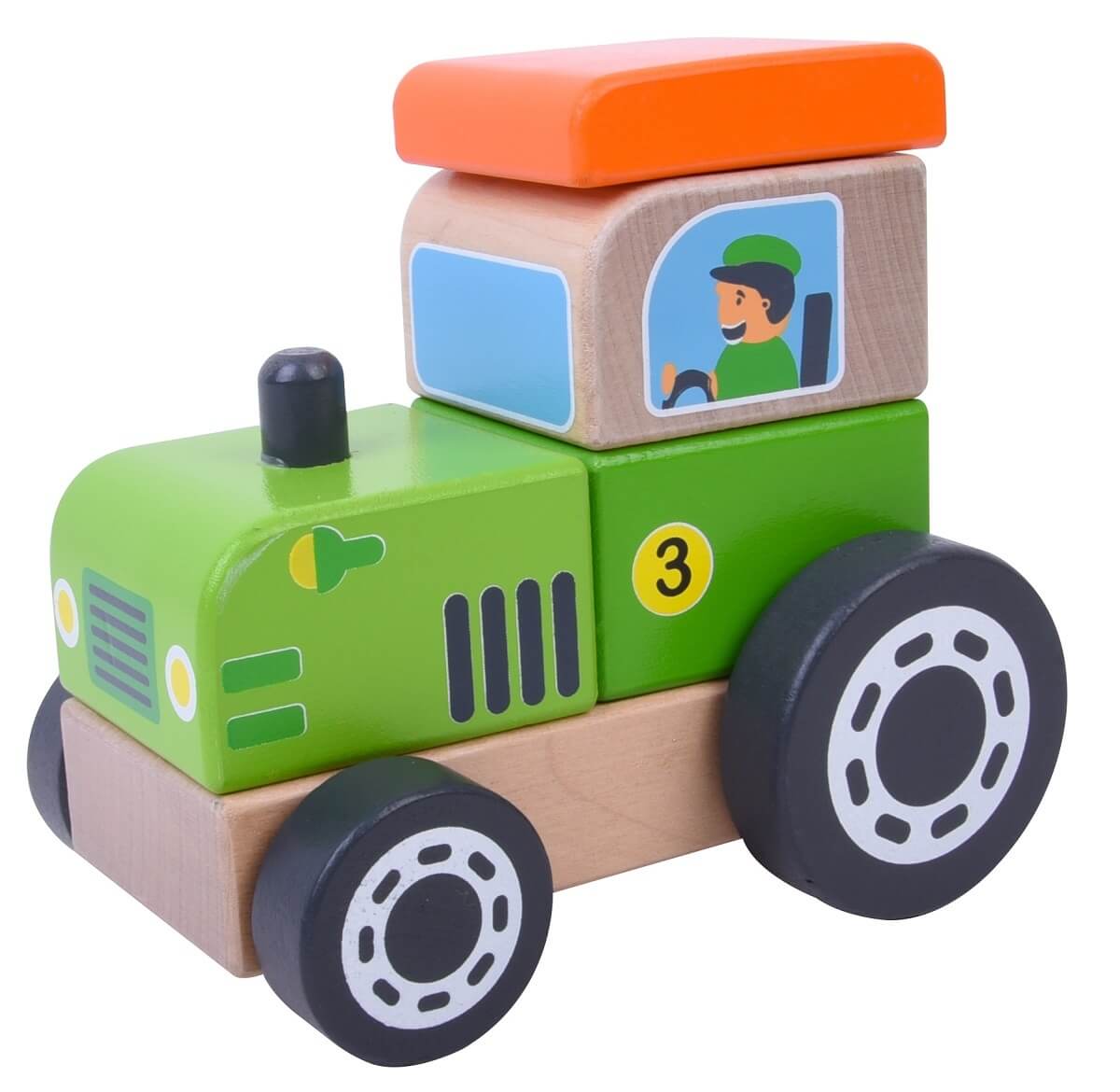 טרקטור צבעוני מעץ - Pit Toys