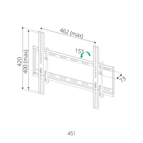 זרוע קבועה עם הטייה 451 למסכים עד 65