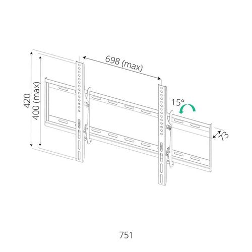 זרוע קבועה עם הטייה 751 למסכים עד 80