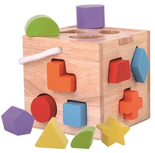 קוביית פעילות להתאמת צורות מעץ - Pit Toys