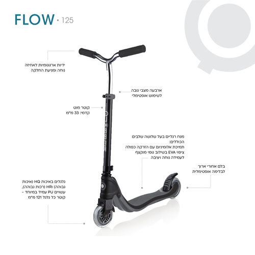 קורקינט FLOW 125 פלואו צבע ורוד Globber
