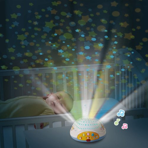 מובייל תינוק כבשים 2 ב 1 משולב עם מקרן, חיישן הפעלה אוטומטי ושלט רחוק - שירים בעברית