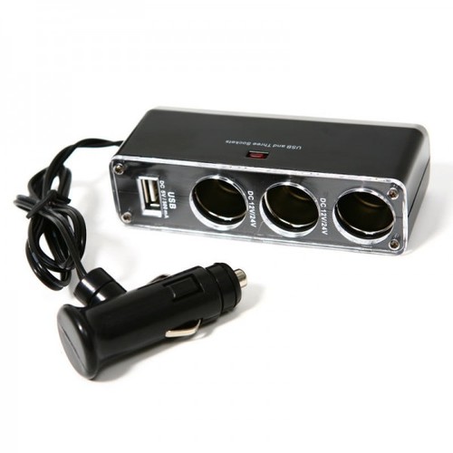 מפצל למצת הרכבּ + כניסת USB