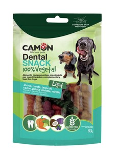 קמון Dental snack חטיף טבעוני 100% עם דלעת גזר ברוקולי קוקוס אוכמניות