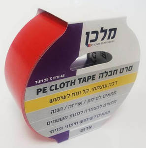 סרט חבלה - בד אדום עמיד - אורך 25 מטר