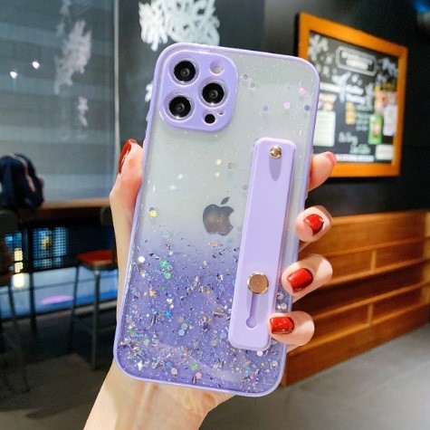 כיסוי סיליקון נצנצים כולל רצועה iPhone 12