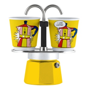 מקינטה גז ביאלטי סט מיני אקספרס 2 כוסות Bialetti Set Mini Express Lichtenstein צהוב