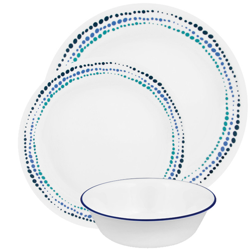 סט צלחות 18 חלקים קורנינג אושן בלוז | Corning Ware Ocean Blues
