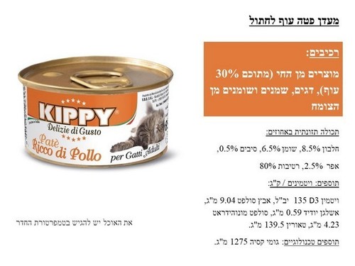 קיפי מעדן פטה עוף 170 גרם לחתולים בוגרים