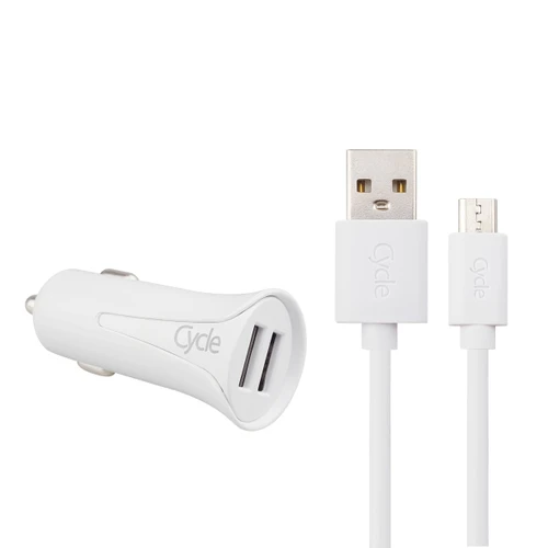 Cycle Car 2A 2USB Micro - מטען רכב + כבל מיקרו