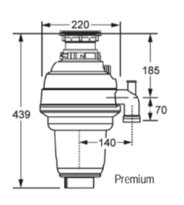 טוחן אשפה WASTEMAID ELITE דגם 2090 אנאהיים USA בעל מנוע 1.25 כח סוס החזק ביותר שקיים 