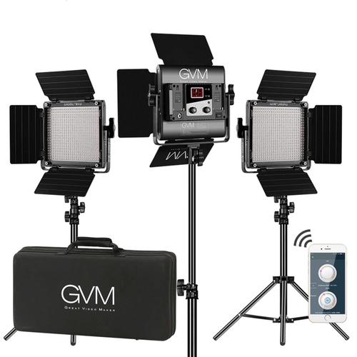 קיט 3 פנסי לד GVM 560AS Bi-Color