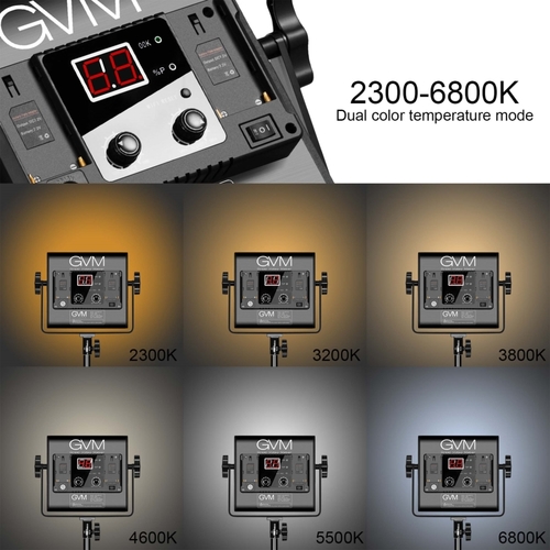 קיט 3 פנסי לד GVM 560AS Bi-Color