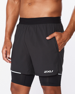 מכנס ריצה Aero 2-In-1 5" Shorts BLK/SRF