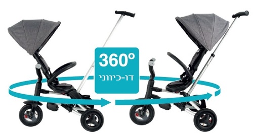 תלת אופן דו-כיווני מתקפל סופר קומפקטי נובה פלוס Nova Plus - צהוב