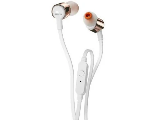 אוזניות ‏חוטיות JBL T210 ורוד/לבן