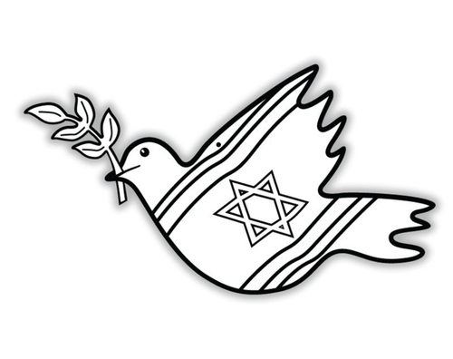 עבודת יצירה - יונת שלום דו-צדדית לצביעה - 36 יח'