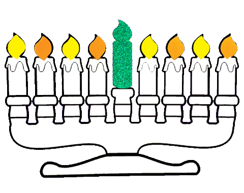 ערכת יצירה - חנוכייה עם להבות סול ושמש זוהר - 36 יח