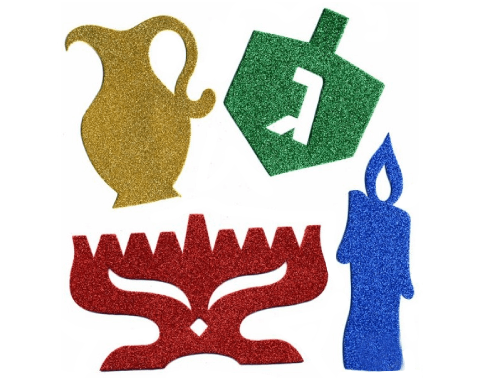 גזירות סול נוצץ - סמלי חנוכה גדולים