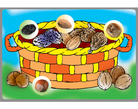 ערכת יצירה - סלסלת פירות יבשים עם מדבקות - 36 יח'