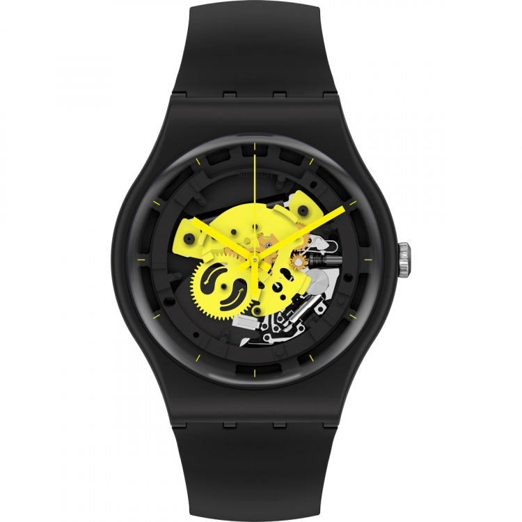 swatch skeleton watch black