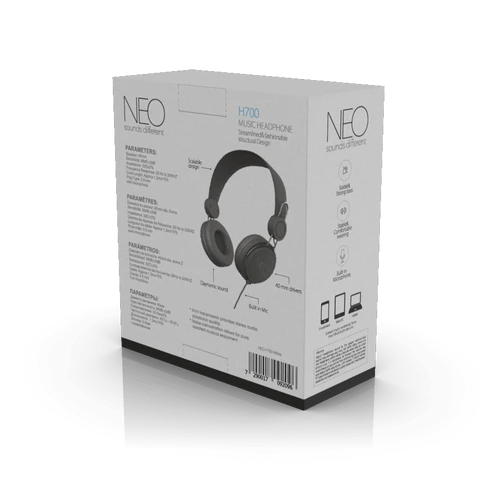 אוזניות קשת חוטיות NEO H700 שחור