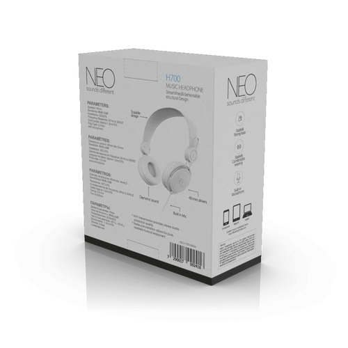 אוזניות קשת חוטיות NEO H700 לבן