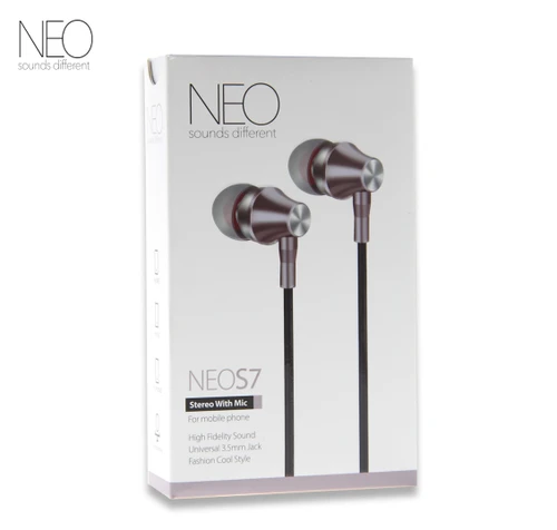 אוזניות חוטיות NEO S7 ורוד