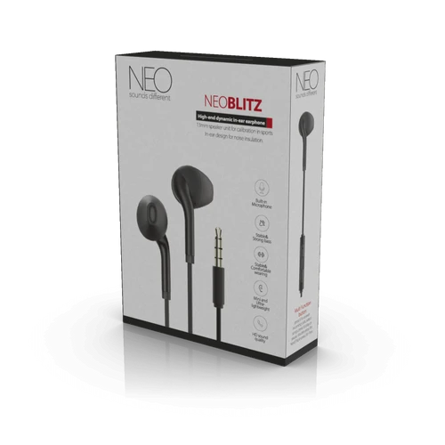 אוזניות חוטיות NEO BLITZ שחור