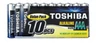 מארז 10 סוללות גדולות TOSHIBA טושיבה גודל AA
