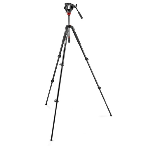 קיט חצובת וידאו הכולל ראש Manfrotto MVH500AH ורגליים 190X