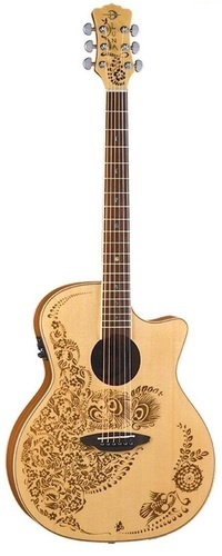 גיטרה אקוסטית מוגברת HEN 02 SPR Luna Guitars