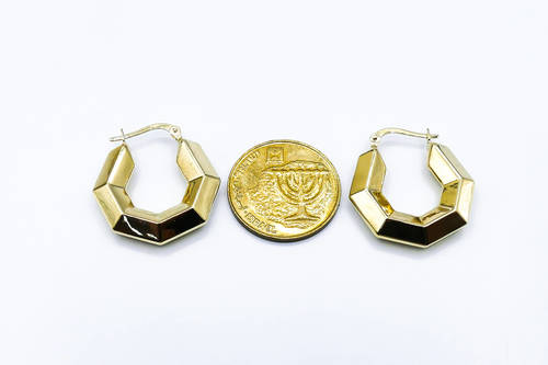 עגילי חישוק משושים
