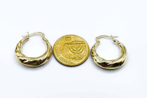 עגילי חישוק טיפה צמה