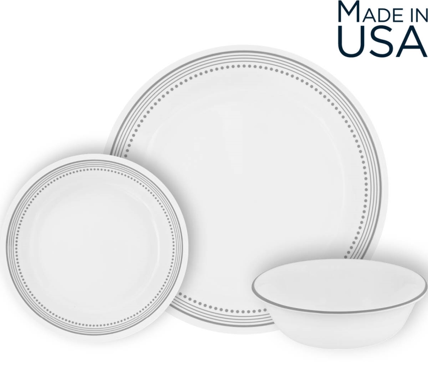 סט צלחות 24 חלקים (עוגה), מיסטיק גריי | Corning Ware Mystic Gray