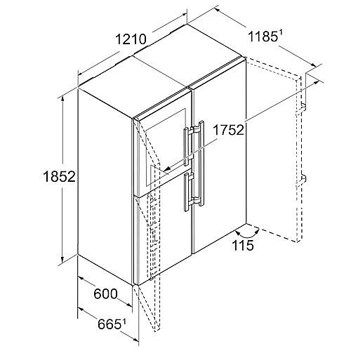 מקרר ‏דלת ליד דלת Liebherr SBSES8486 ‏645 ‏ליטר ליבהר