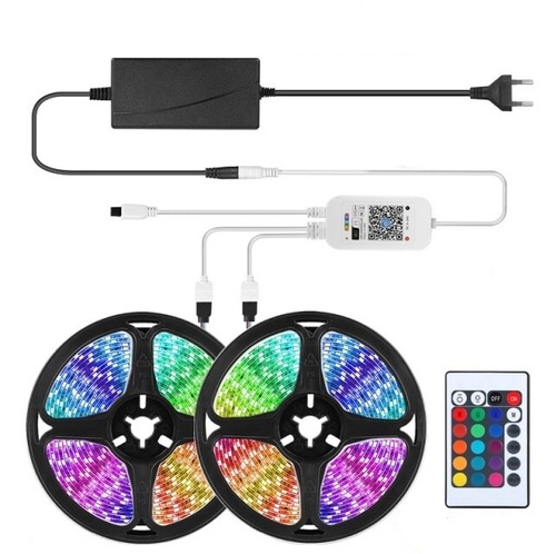 סרט לד 10 מטר RGB + שלט OPTIMA מוגן מים תקן IP65
