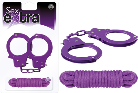 אזיקי מתכת איכותיים - NMC - Sex Extra Hand Cuff & Rope 3m