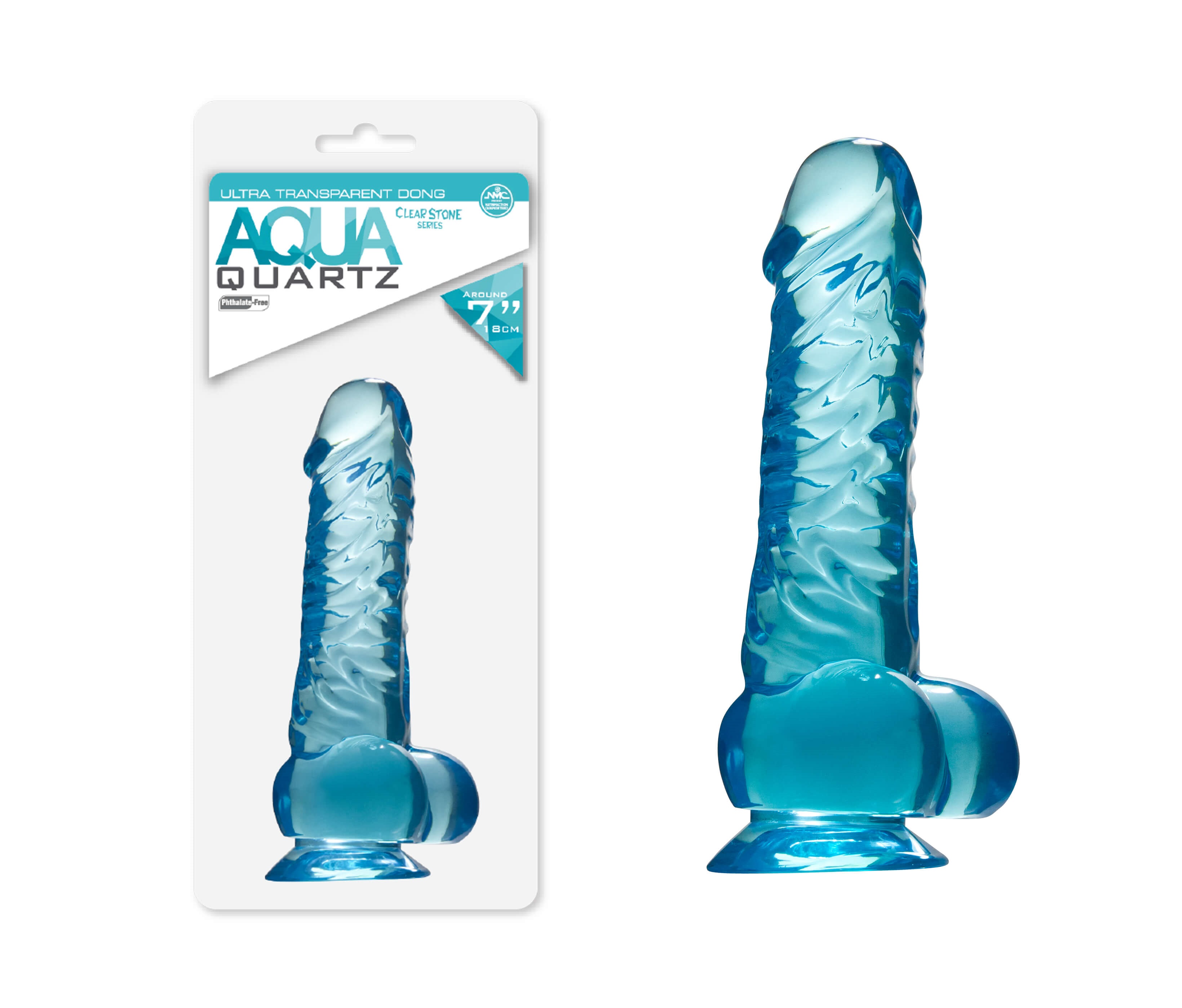 דילדו  נצמד 18 ס"מ  NMC - Aqua