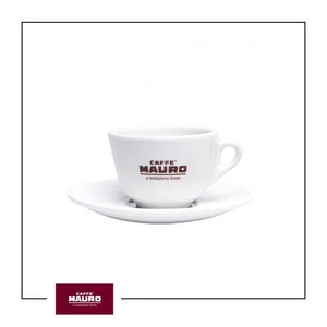 כוס קפוצינו מאורו עם תחתית מפורצלן Cappuccino Coffee Cup Mauro לבן