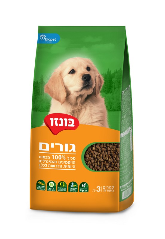 בונזו גורים 3 ק"ג אוכל יבש לגורי כלבים