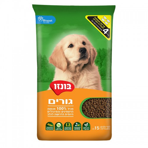 בונזו גורים 15 ק"ג אוכל יבש לגורי כלבים