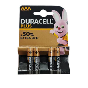רביעיית סוללות AAA דורסל פלוס *Duracell Plus 50 Extra Life 